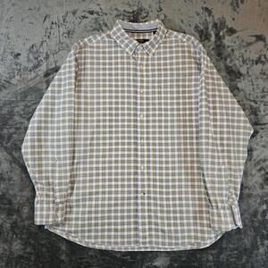 Cremieux Classics Men's Long Sleeve Shirt XL Blue Tan Small Plaid
